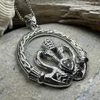 Celtic Swan Claddagh Necklace in Sterling Silver Pendant La Vie Bien Celtic Swan Claddagh Necklace in Sterling Silver