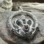 Celtic Swan Claddagh Necklace in Sterling Silver Pendant La Vie Bien Celtic Swan Claddagh Necklace in Sterling Silver