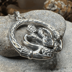 Celtic Swan Claddagh Necklace in Sterling Silver Pendant La Vie Bien Celtic Swan Claddagh Necklace in Sterling Silver