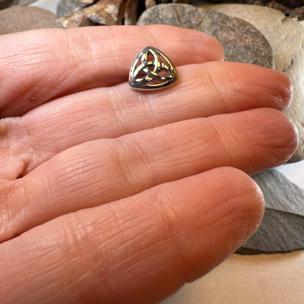 Celtic Trinity Knot Lapel Pin in Sterling Silver Brooch La Vie Bien Celtic Trinity Knot Lapel Pin in Sterling Silver