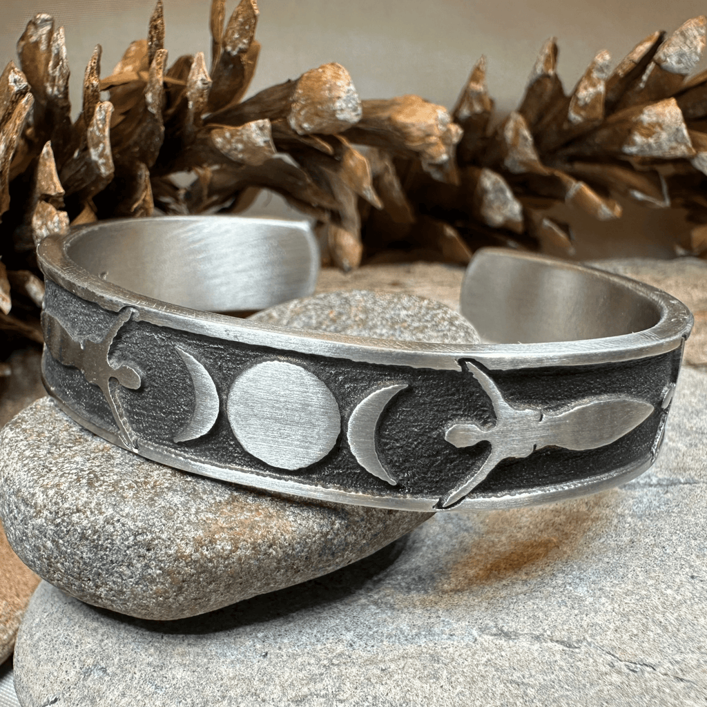 Celtic Triple Moon Goddess Bracelet Cuff Bracelet La Vie Bien Celtic Triple Moon Goddess Bracelet