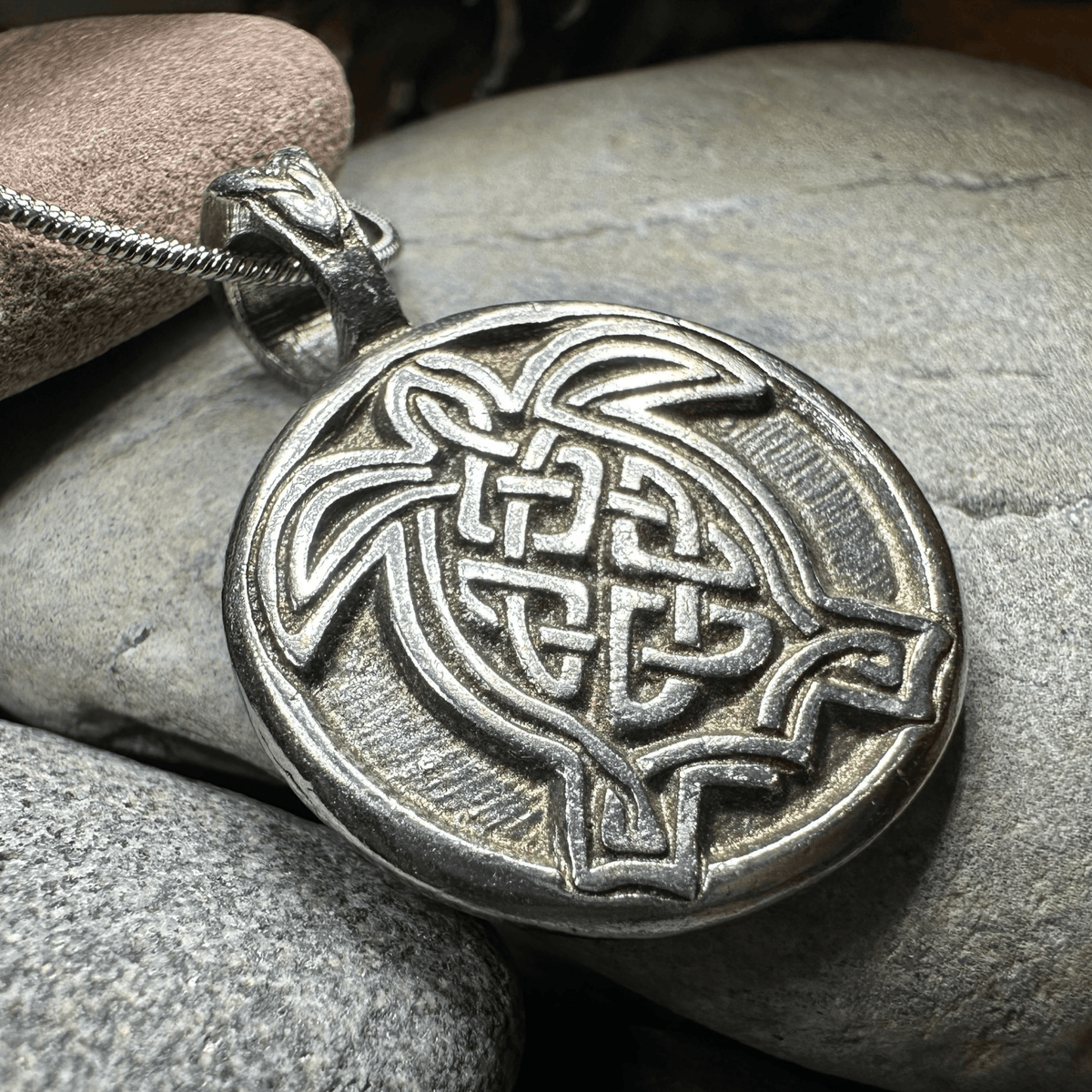 Celtic Turtle Pewter Necklace Pendant La Vie Bien Celtic Turtle Pewter Necklace
