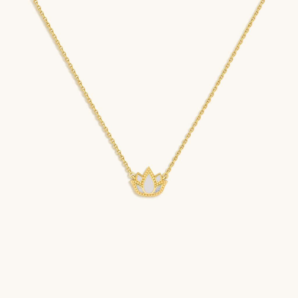Centered Mindset Lotus Mother of Pearl Necklace
