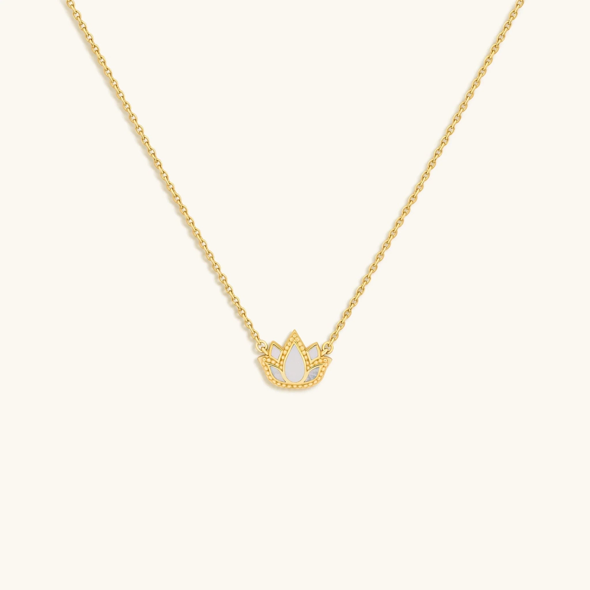 Centered Mindset Lotus Mother of Pearl Necklace