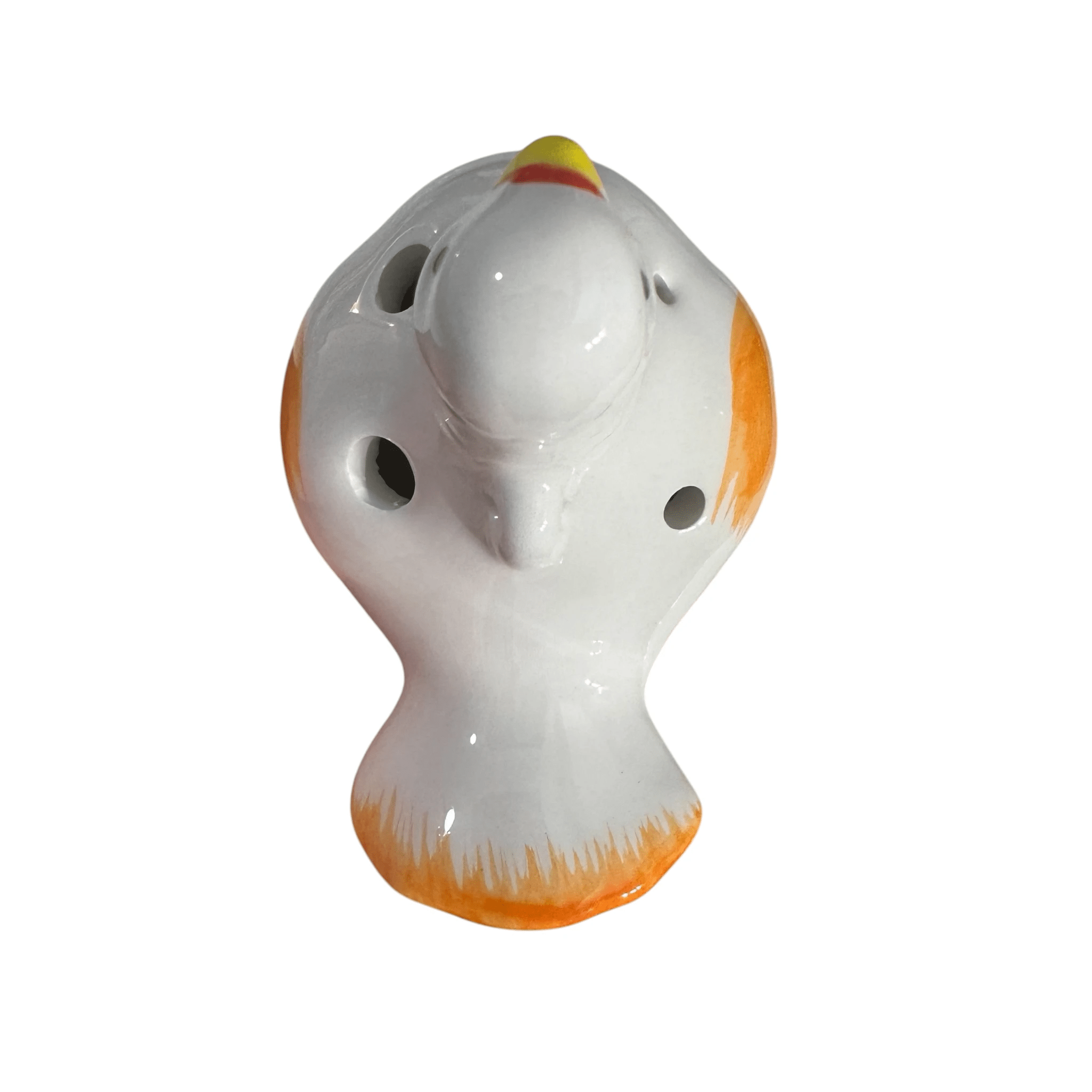 Ceramic Bird Water Whistle – Orange Wing by Music Frog Co
