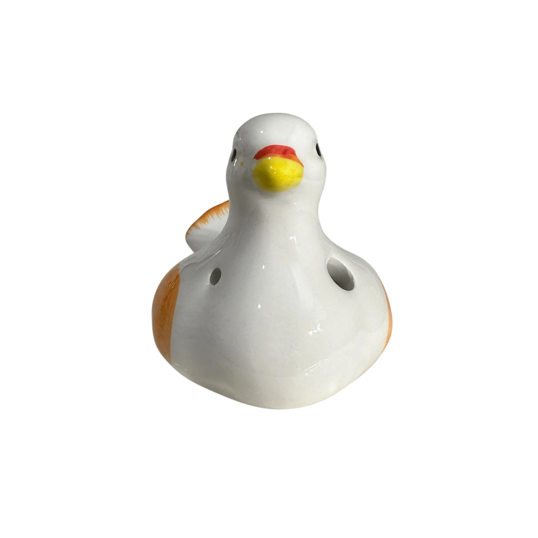 Ceramic Bird Water Whistle – Orange Wing by Music Frog Co