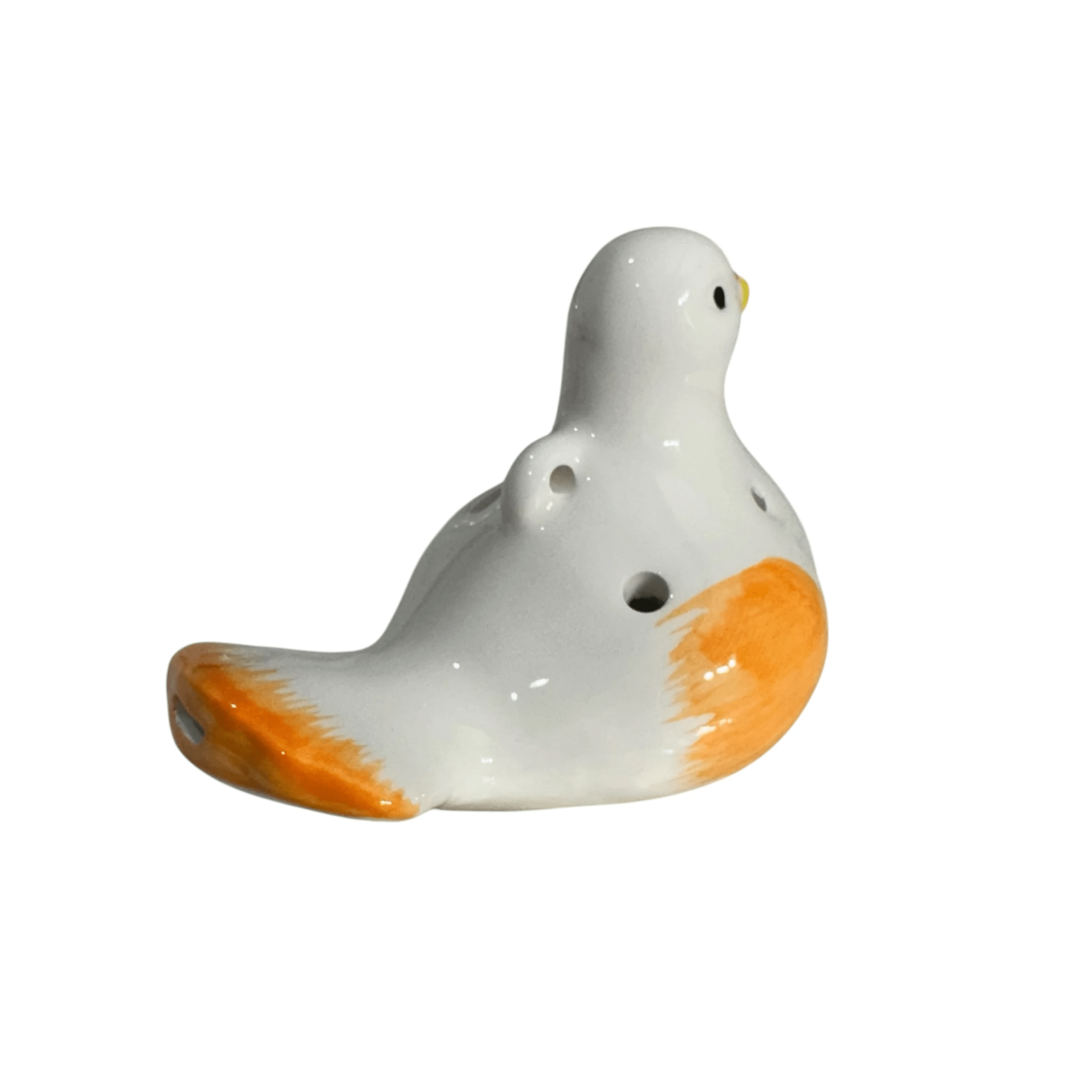 Ceramic Bird Water Whistle – Orange Wing by Music Frog Co
