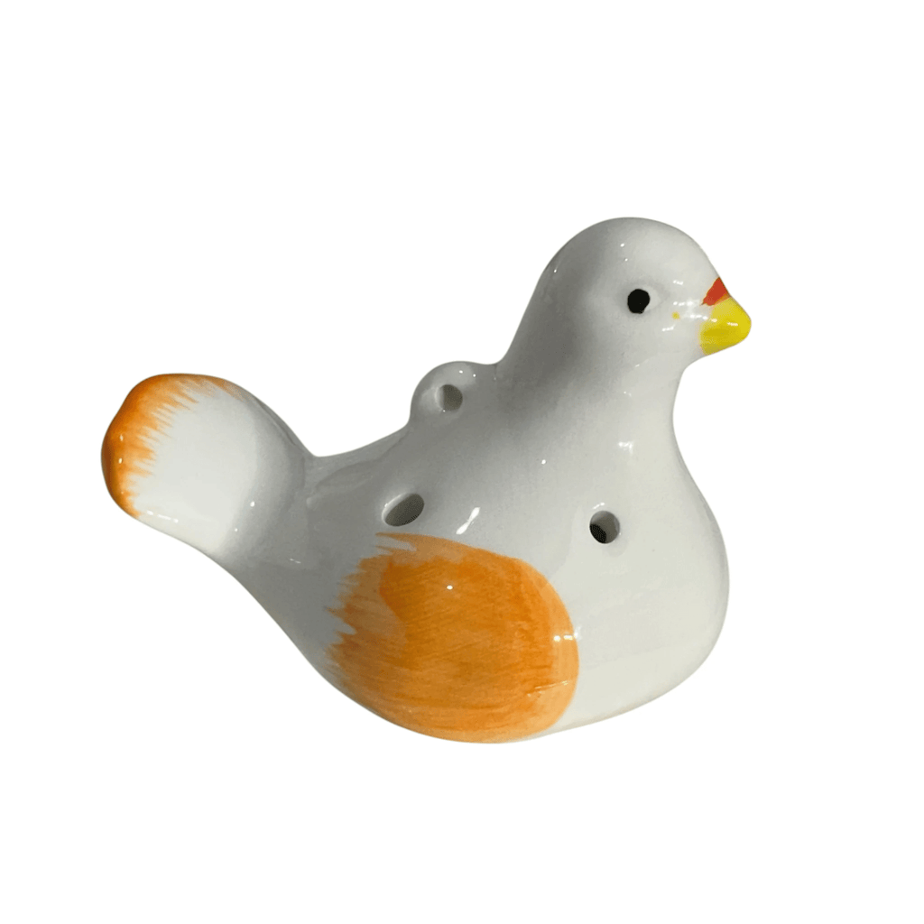 Ceramic Bird Water Whistle – Orange Wing by Music Frog Co