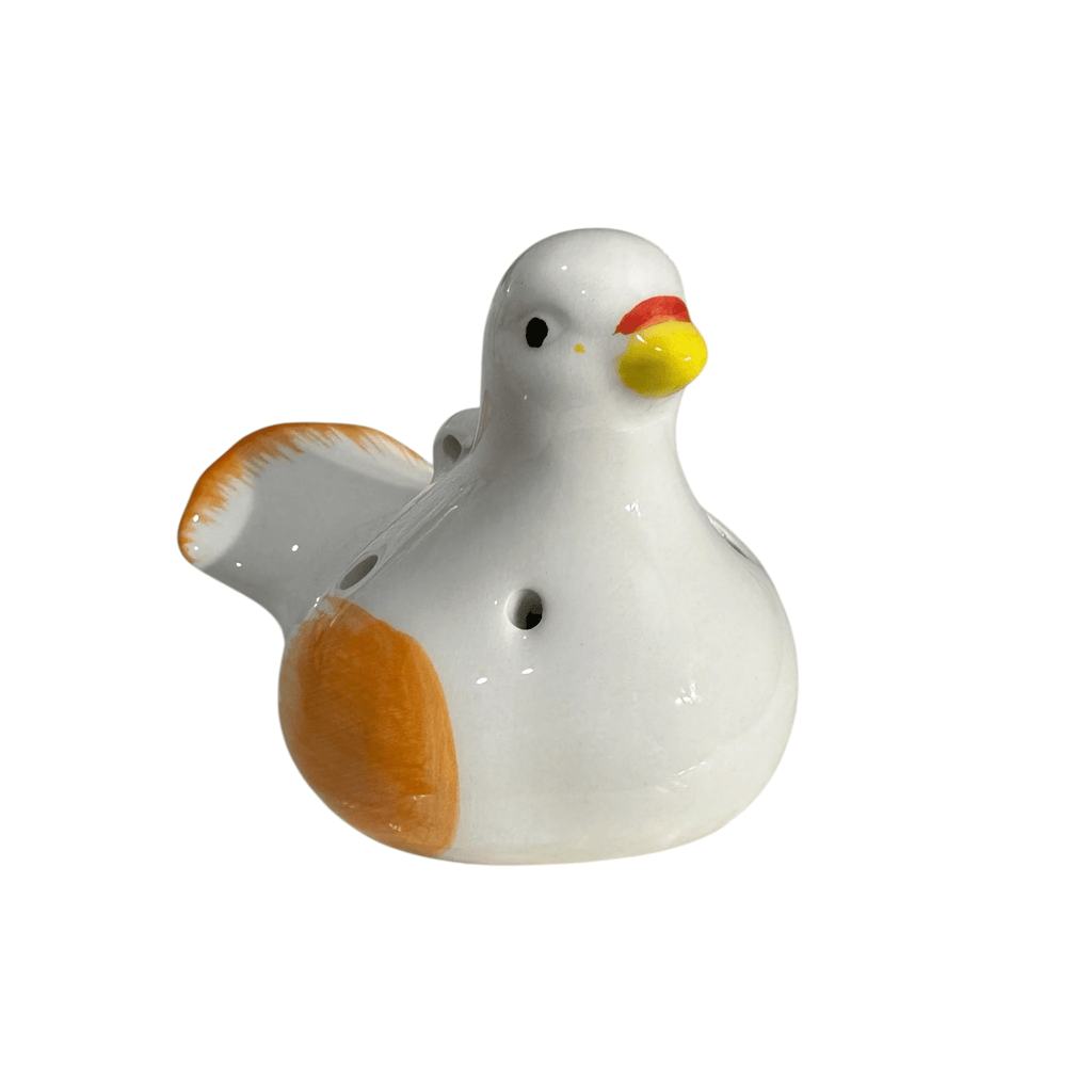 Ceramic Bird Water Whistle – Orange Wing by Music Frog Co