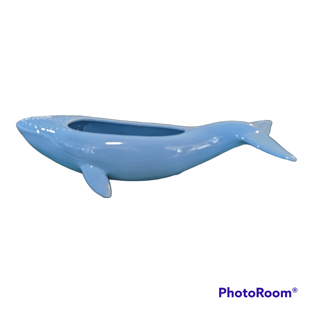 Ceramic Blue Humpback Whale Planter Vase Accent Decor La Vie Bien Ceramic Blue Humpback Whale Planter Vase
