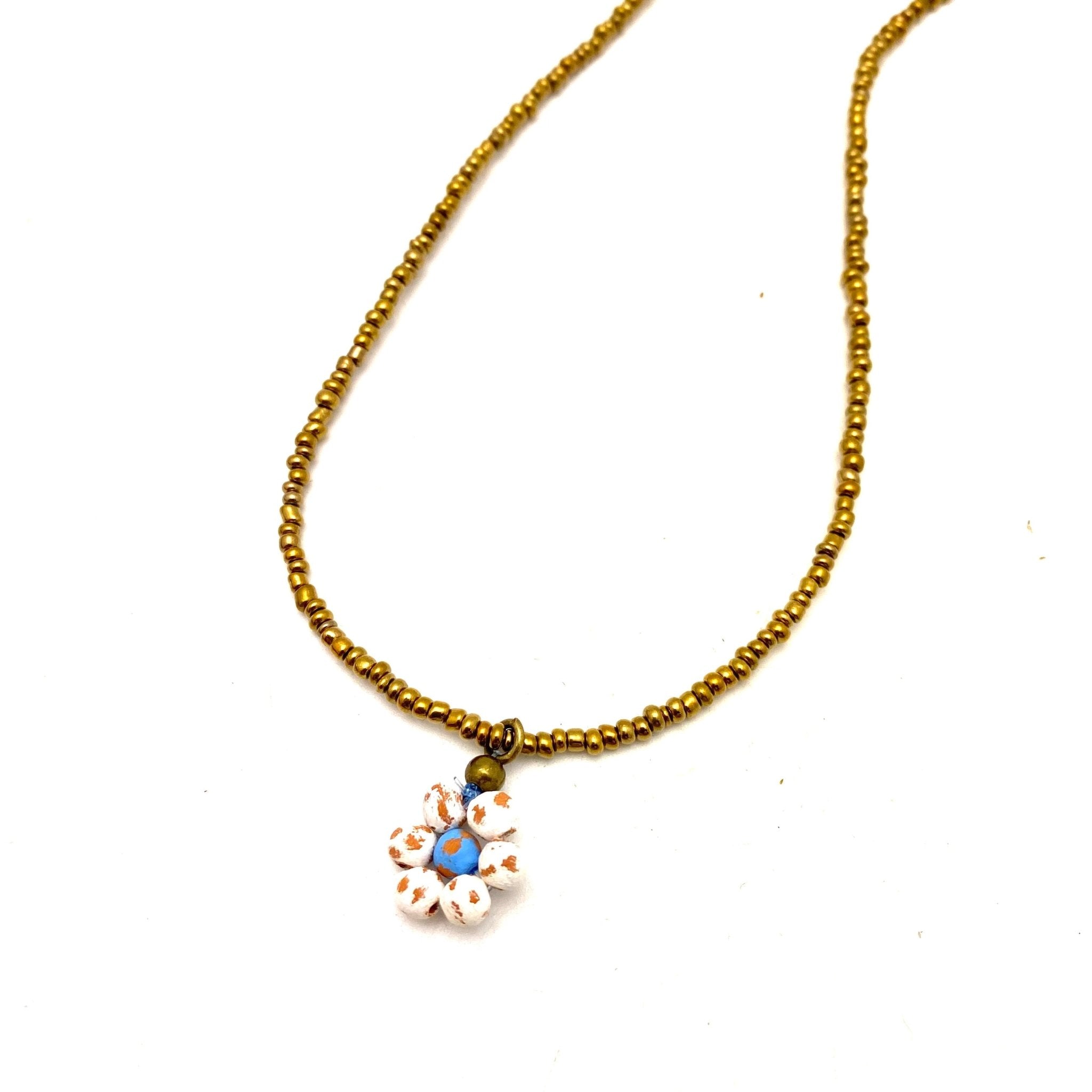 Ceramic Daisy Necklace Necklace La Vie Bien Ceramic Daisy Necklace