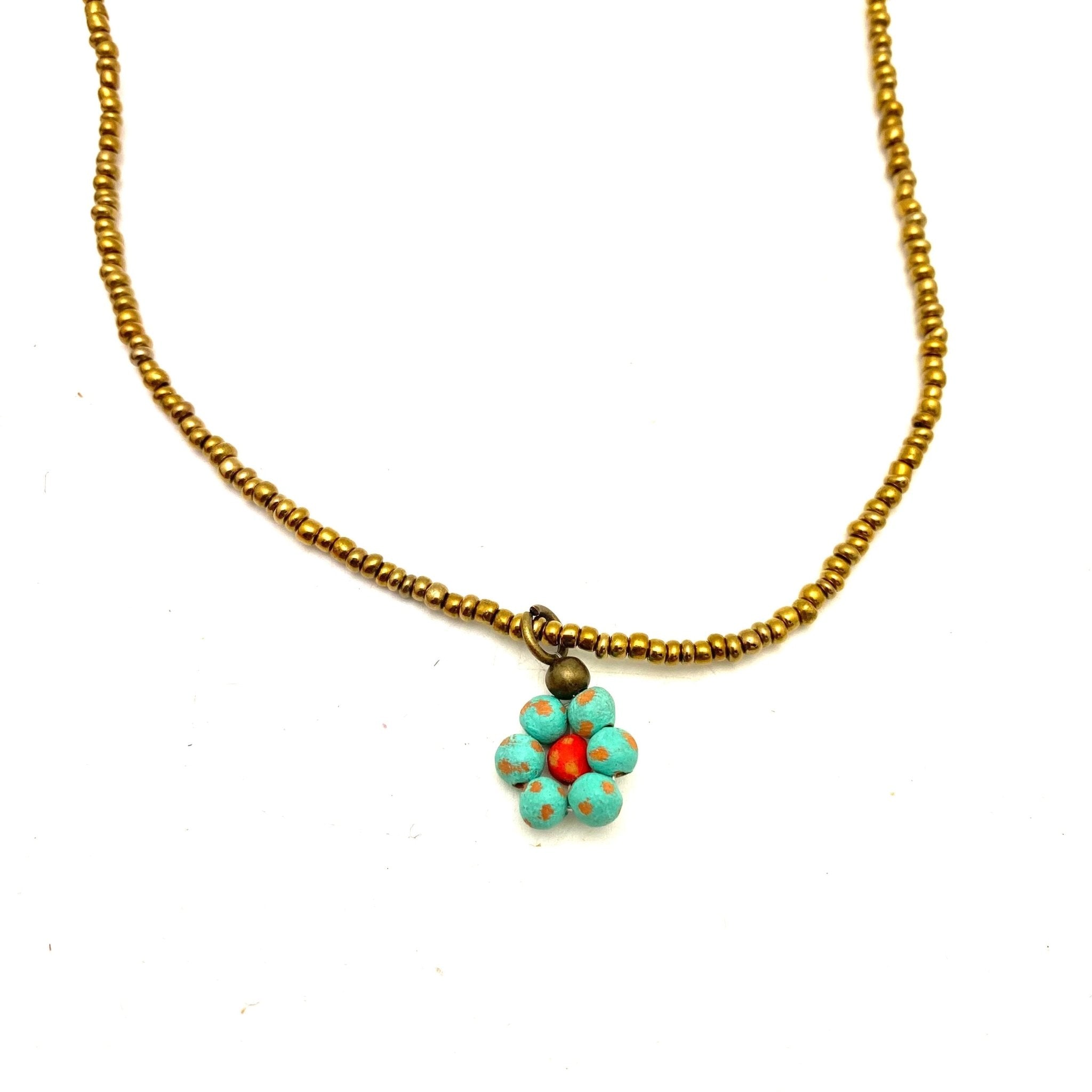 Ceramic Daisy Necklace Necklace La Vie Bien Ceramic Daisy Necklace