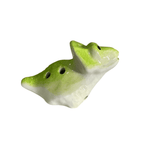 Ceramic Dinosaur Ocarina Green by Music Frog Co