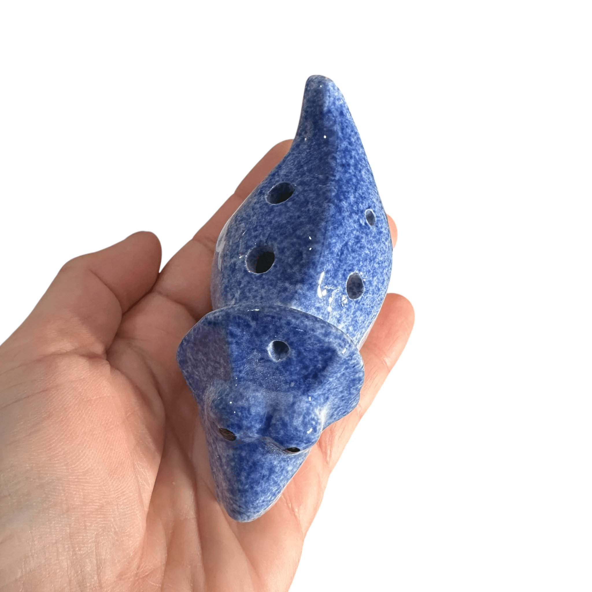 Ceramic Dinosaur Ocarina Navy by Music Frog Co