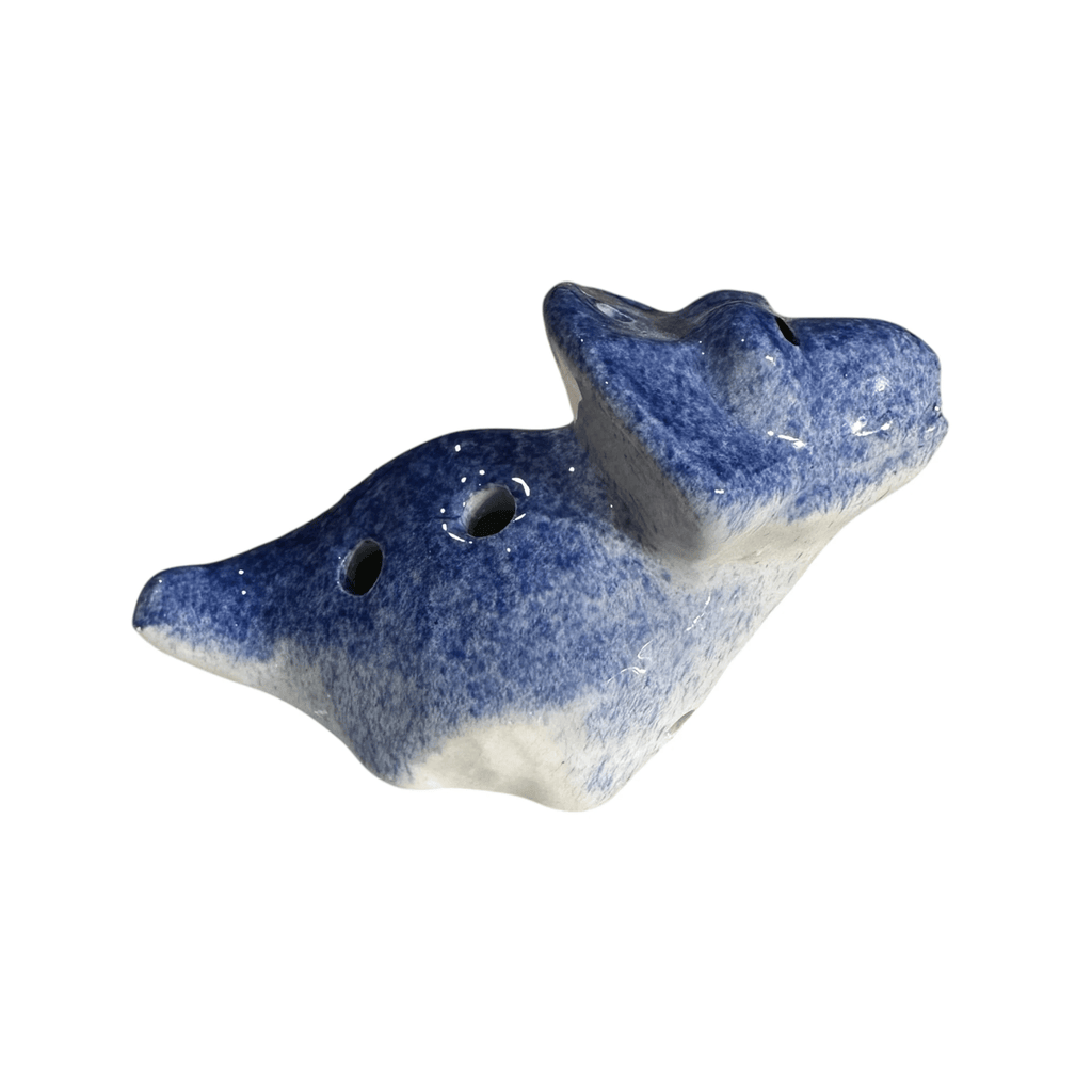 Ceramic Dinosaur Ocarina Navy by Music Frog Co