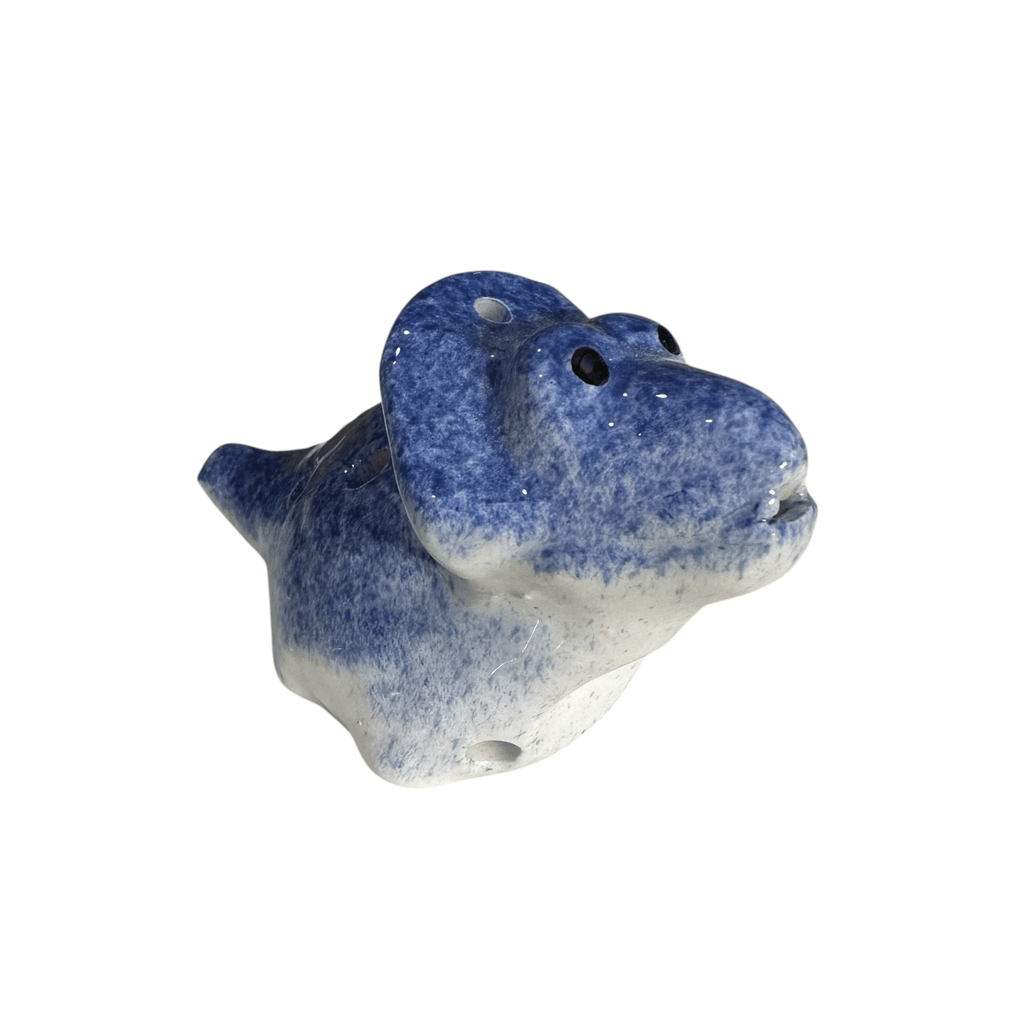 Ceramic Dinosaur Ocarina Navy by Music Frog Co