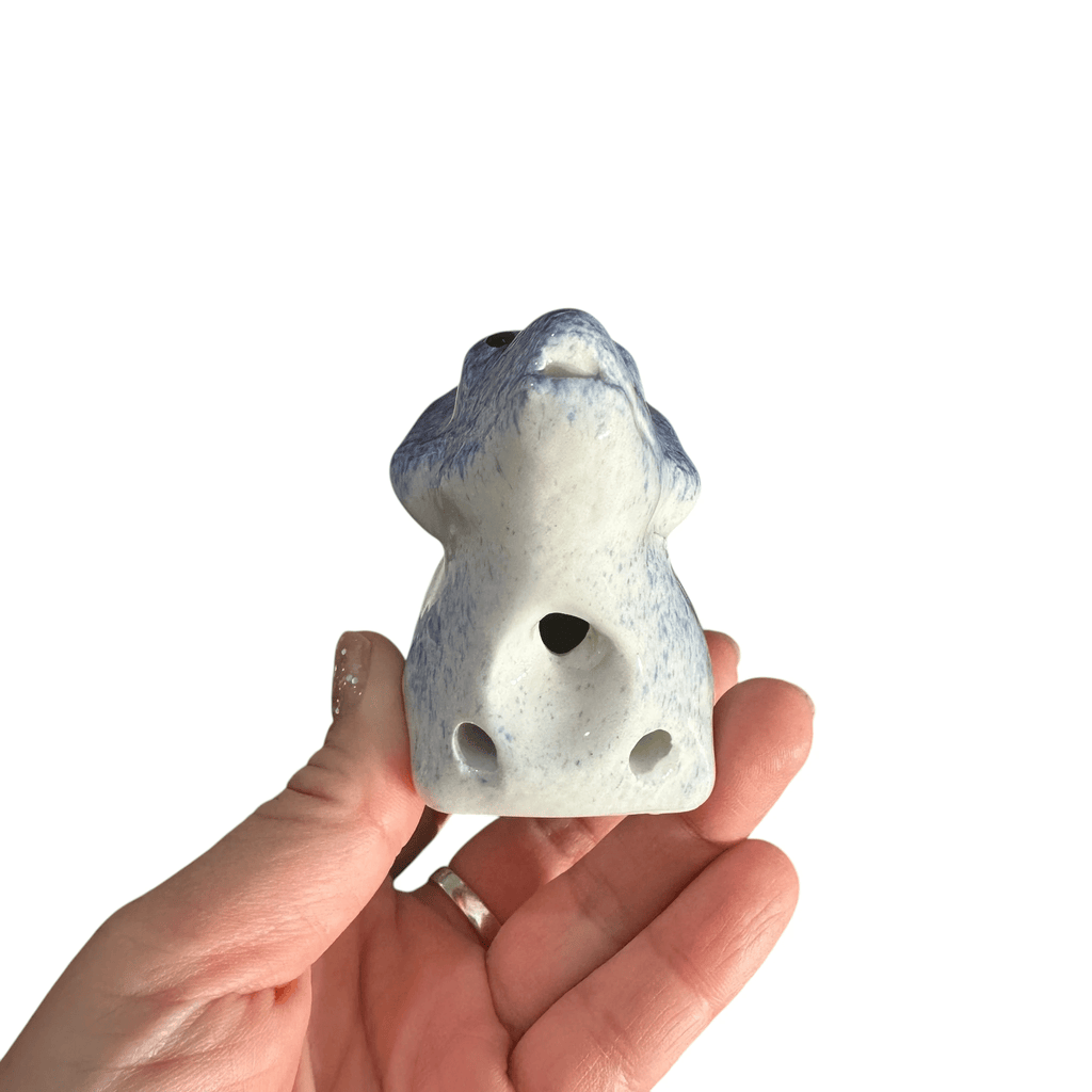 Ceramic Dinosaur Ocarina Navy by Music Frog Co