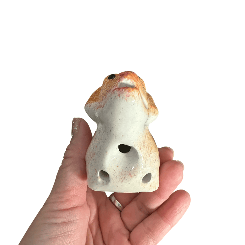 Ceramic Dinosaur Ocarina Orange by Music Frog Co