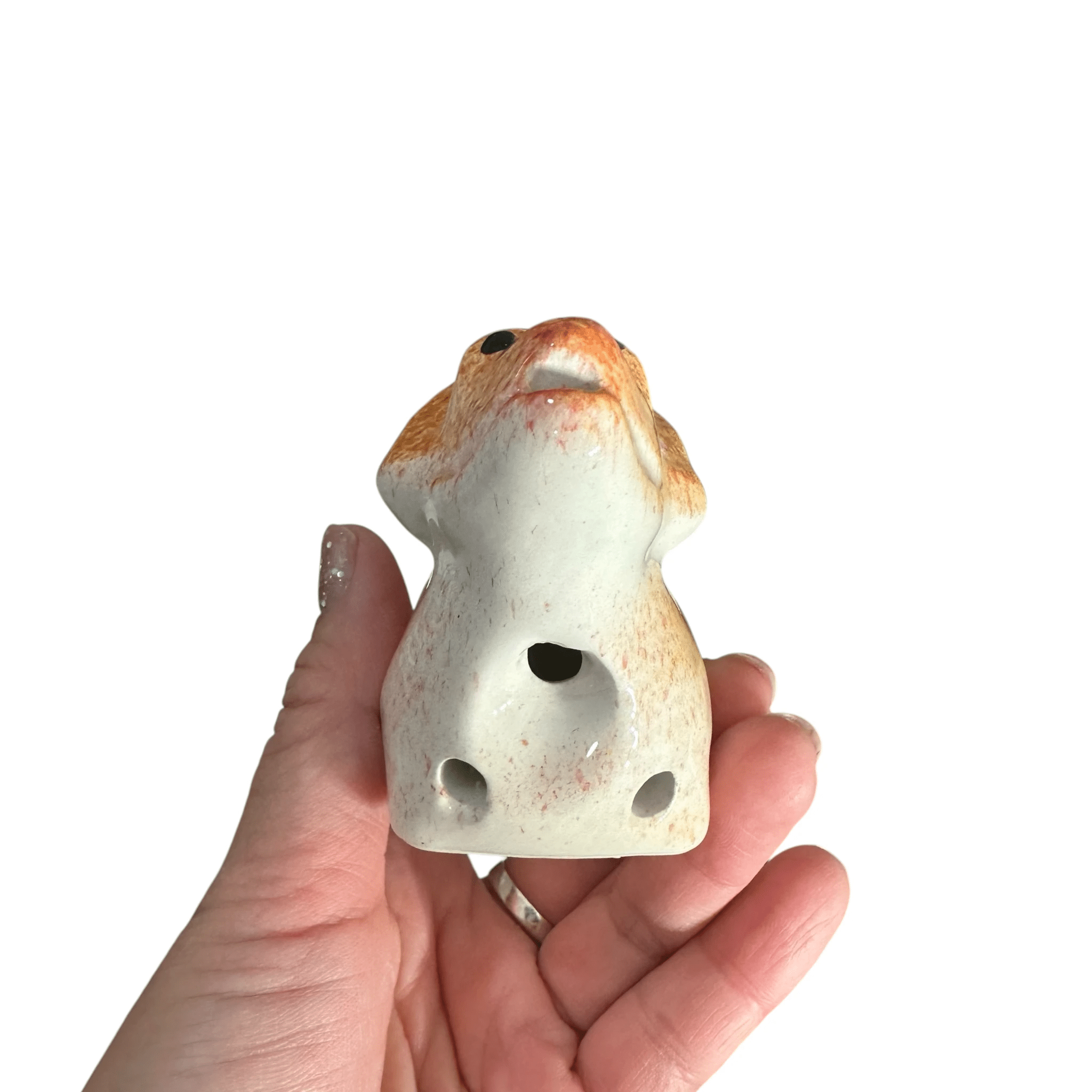 Ceramic Dinosaur Ocarina Orange by Music Frog Co