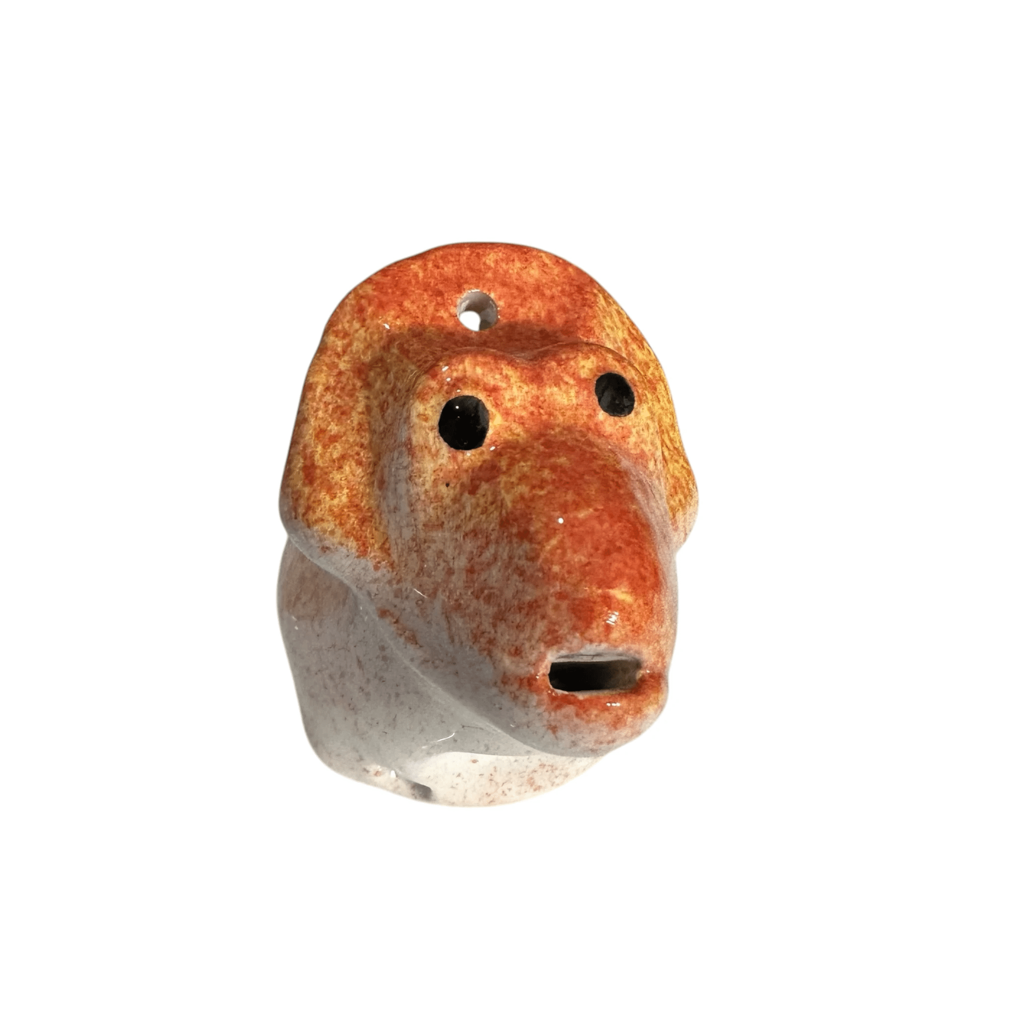 Ceramic Dinosaur Ocarina Orange by Music Frog Co