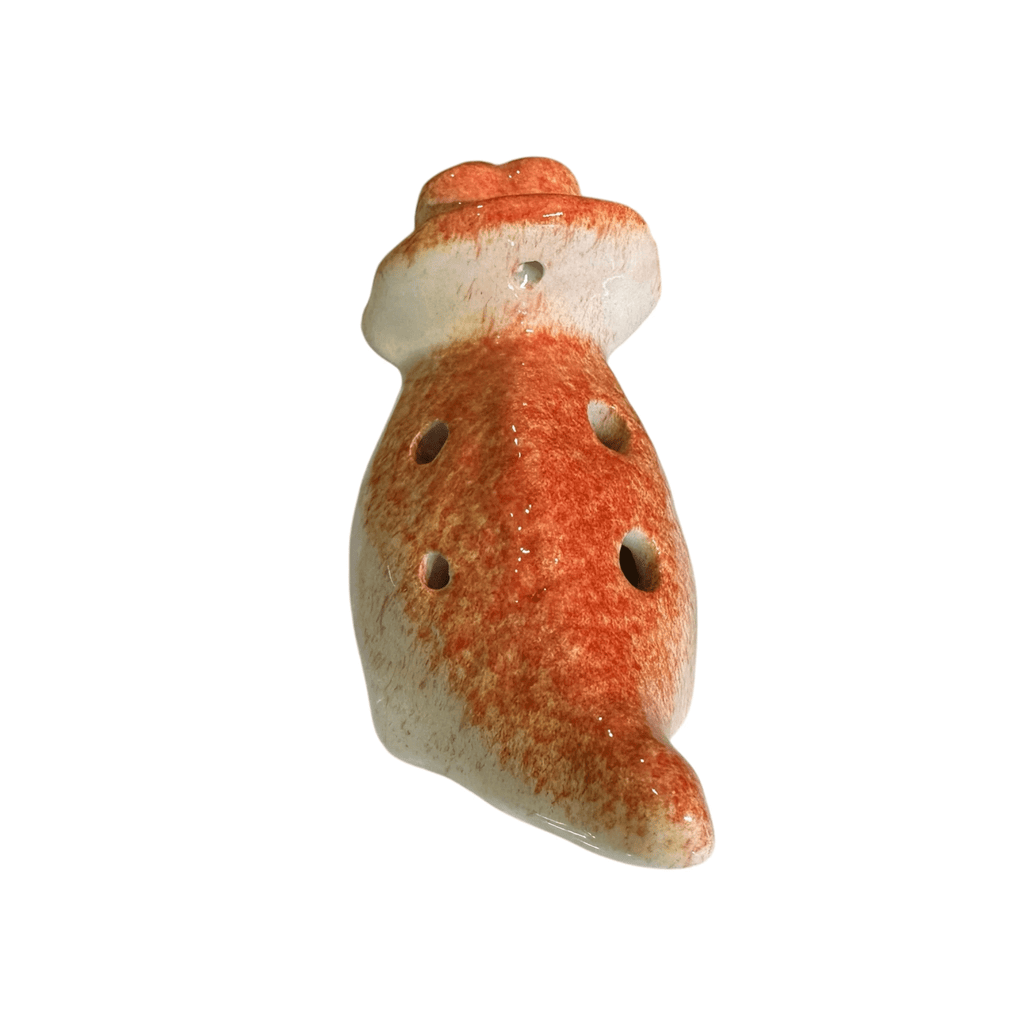 Ceramic Dinosaur Ocarina Orange by Music Frog Co