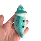 Ceramic Dinosaur Ocarina Teal by Music Frog Co