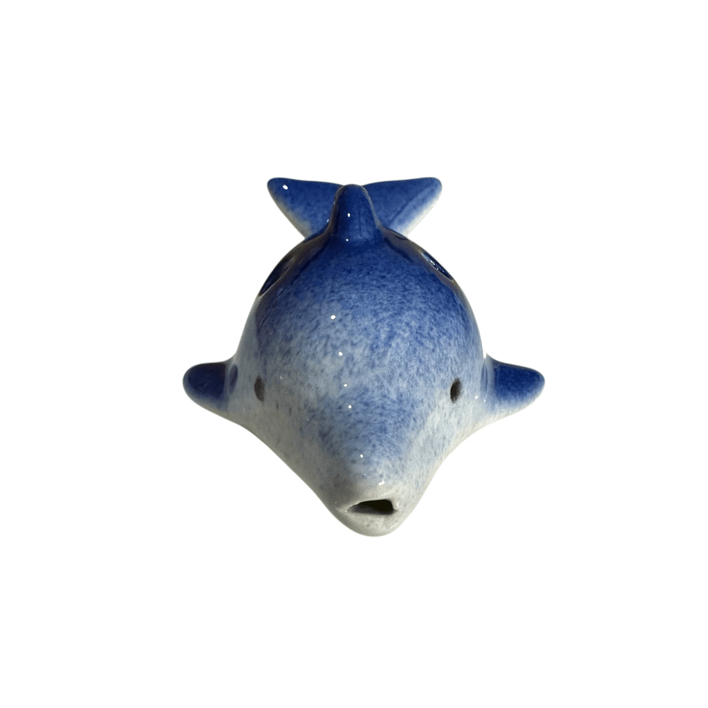 Ceramic Dolphin Ocarina Ocean Blue by Music Frog Co