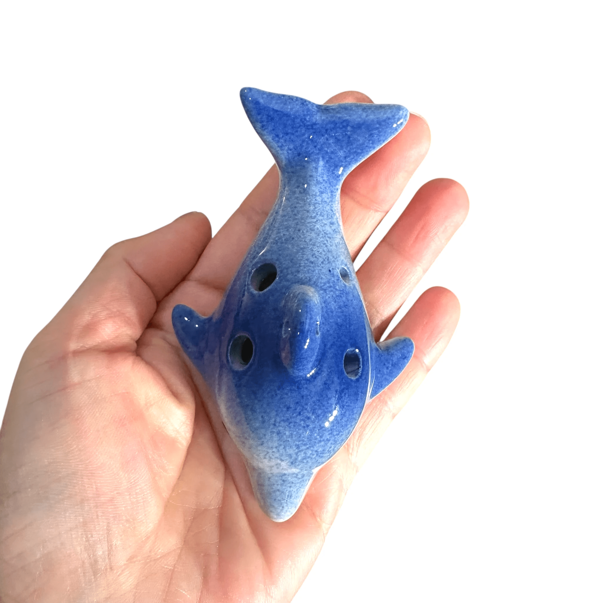 Ceramic Dolphin Ocarina Ocean Blue by Music Frog Co
