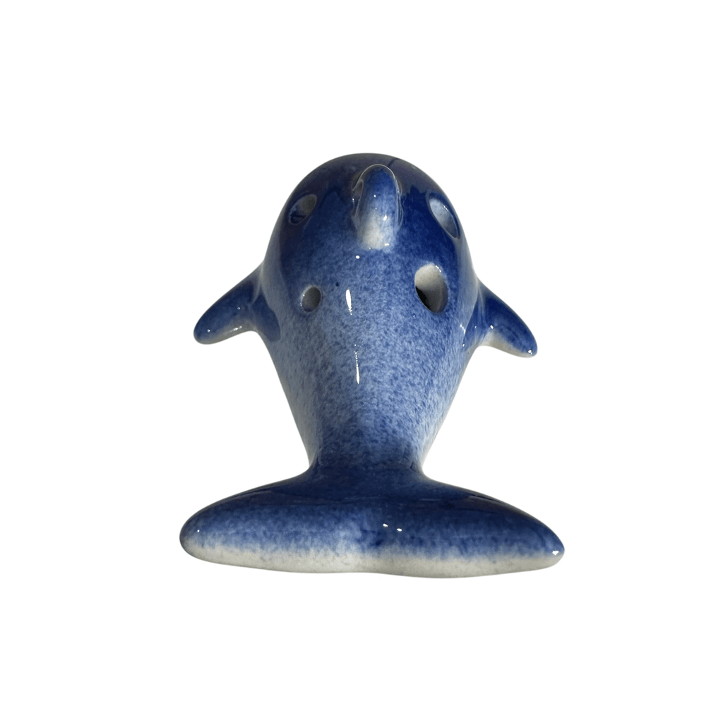 Ceramic Dolphin Ocarina Ocean Blue by Music Frog Co