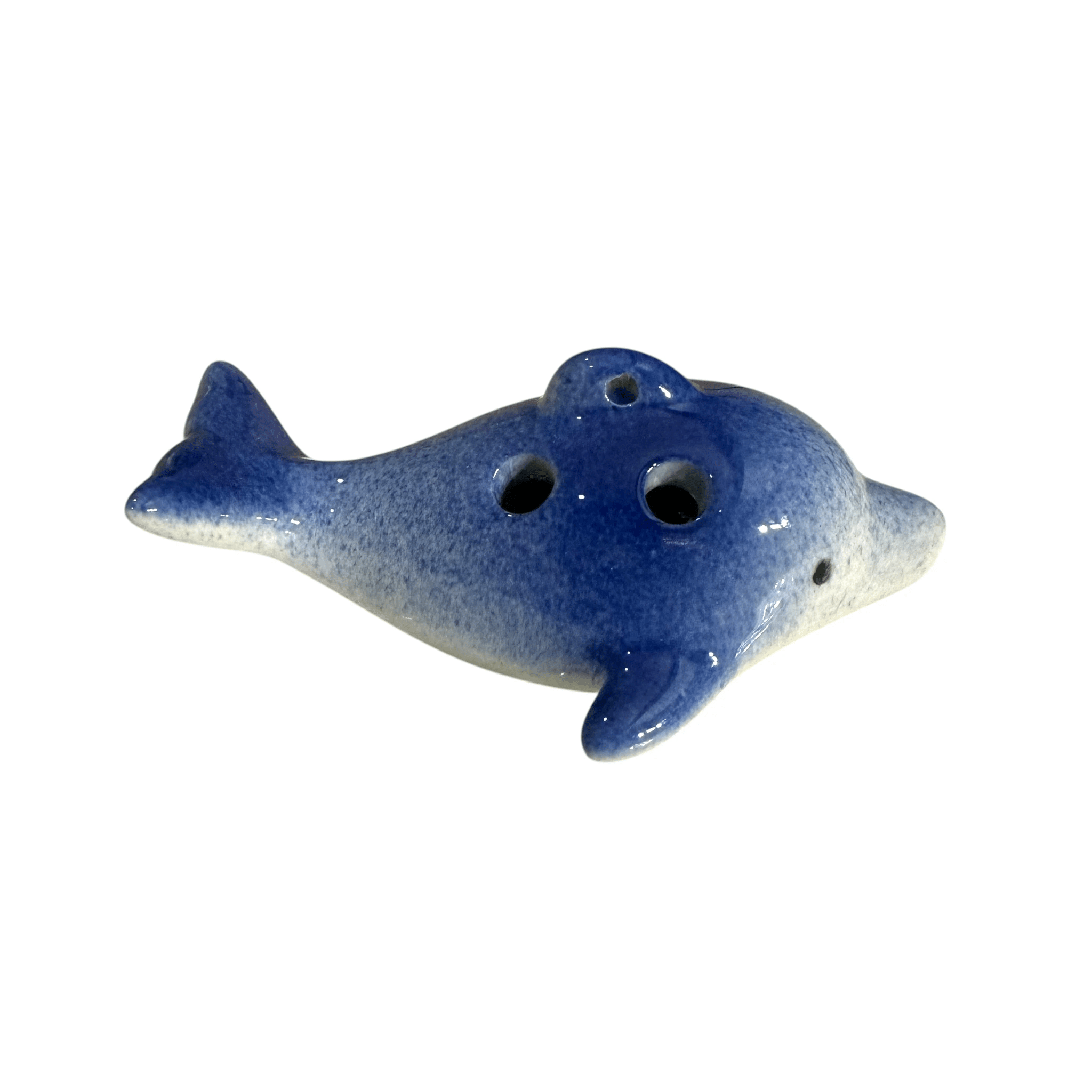 Ceramic Dolphin Ocarina Ocean Blue by Music Frog Co