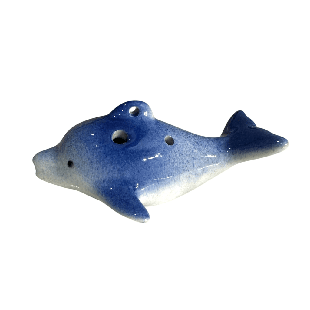 Ceramic Dolphin Ocarina Ocean Blue by Music Frog Co