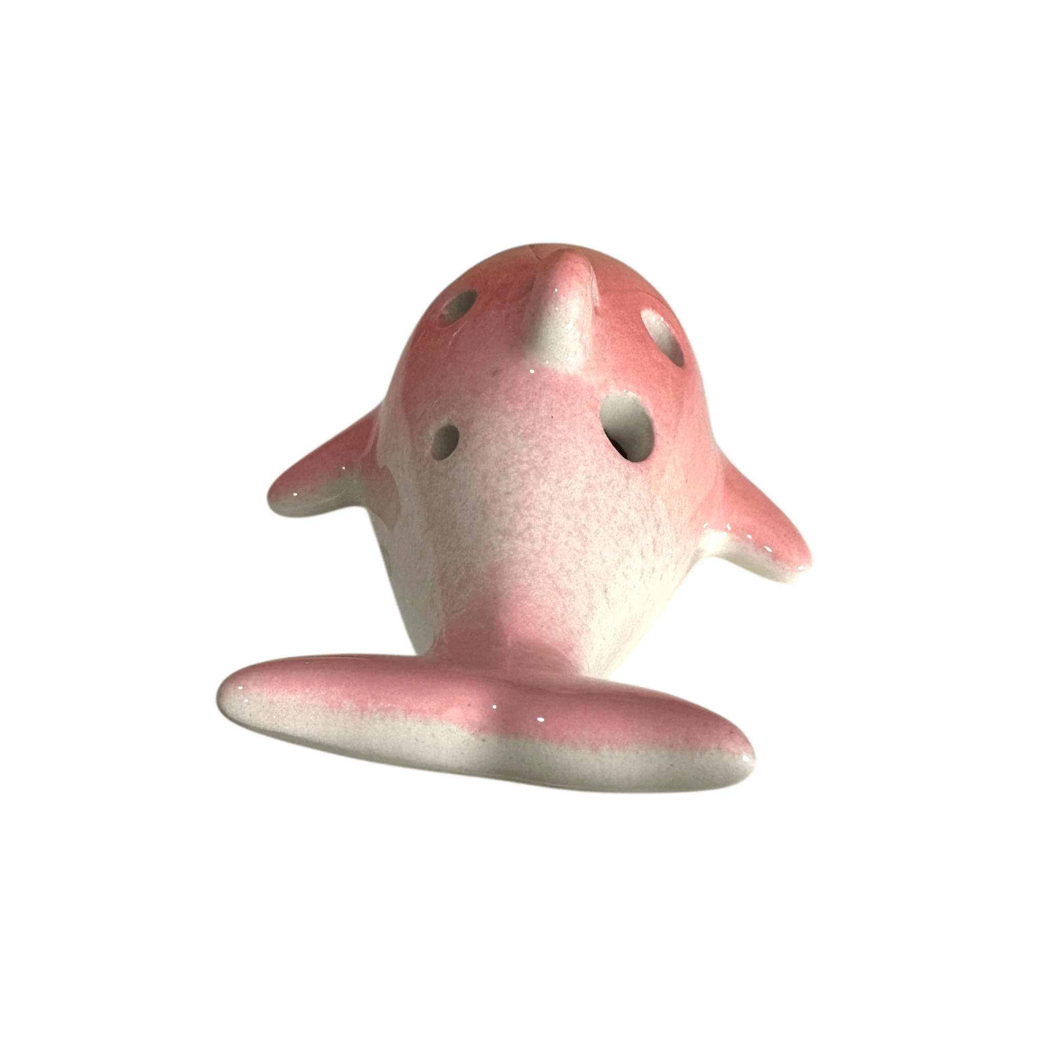 Ceramic Dolphin Ocarina Pink by Music Frog Co