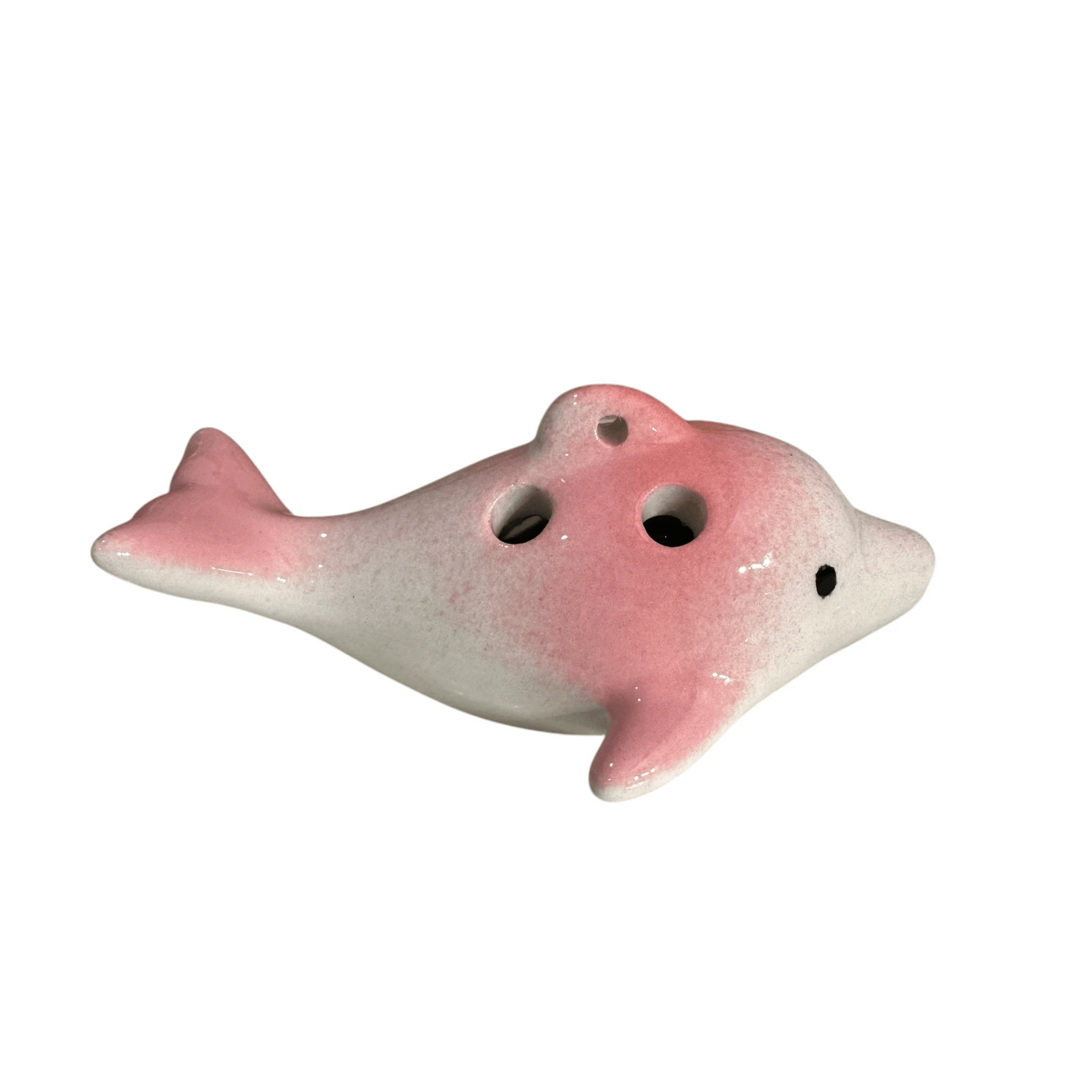 Ceramic Dolphin Ocarina Pink by Music Frog Co
