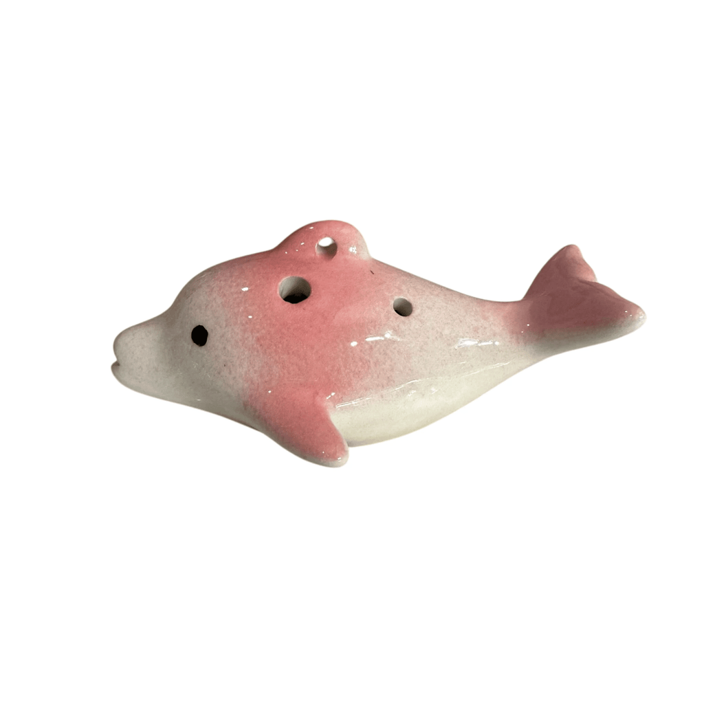 Ceramic Dolphin Ocarina Pink by Music Frog Co