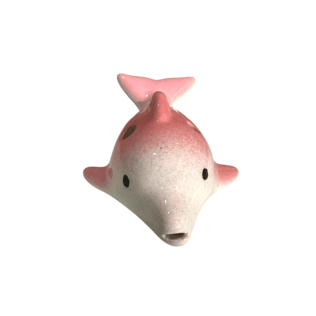 Ceramic Dolphin Ocarina Pink by Music Frog Co