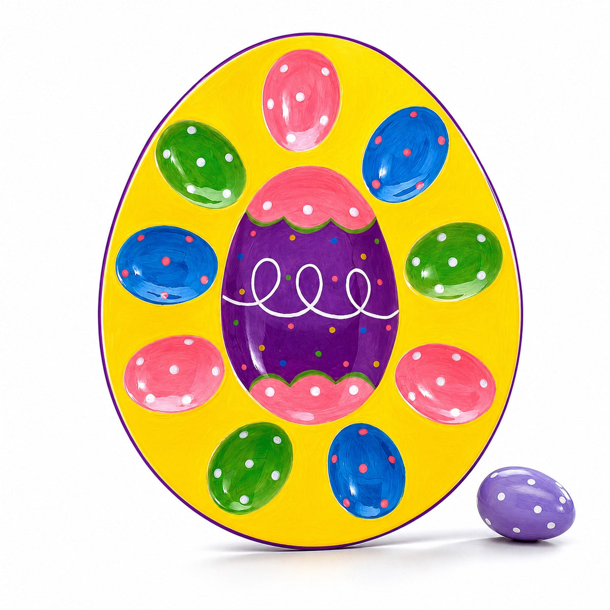 Ceramic Easter Egg Display 11.75 Inches Easter > Tableware La Vie Bien Ceramic Easter Egg Display 11.75 Inches