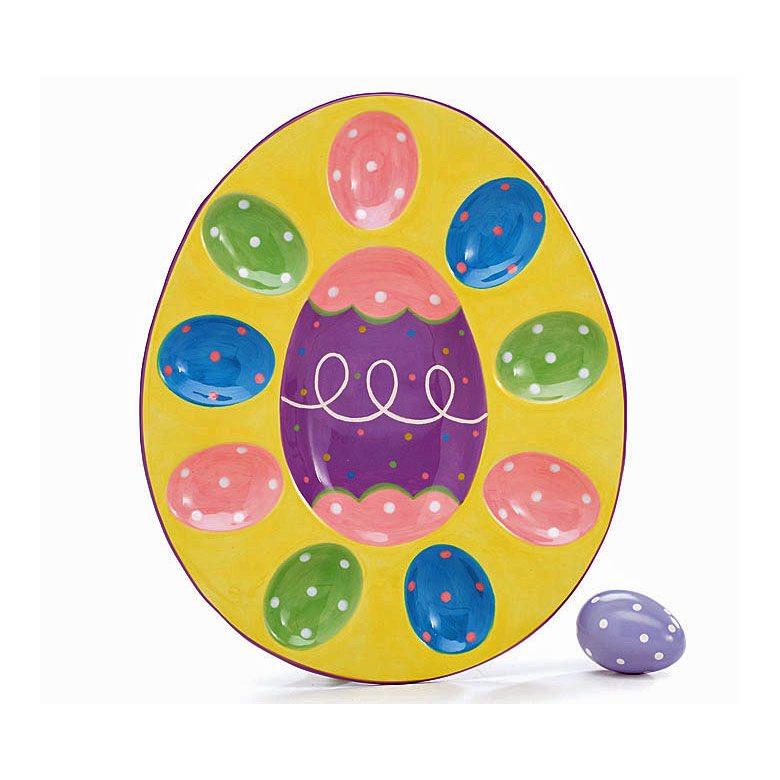 Ceramic Easter Egg Display 11.75 Inches Easter > Tableware La Vie Bien Ceramic Easter Egg Display 11.75 Inches