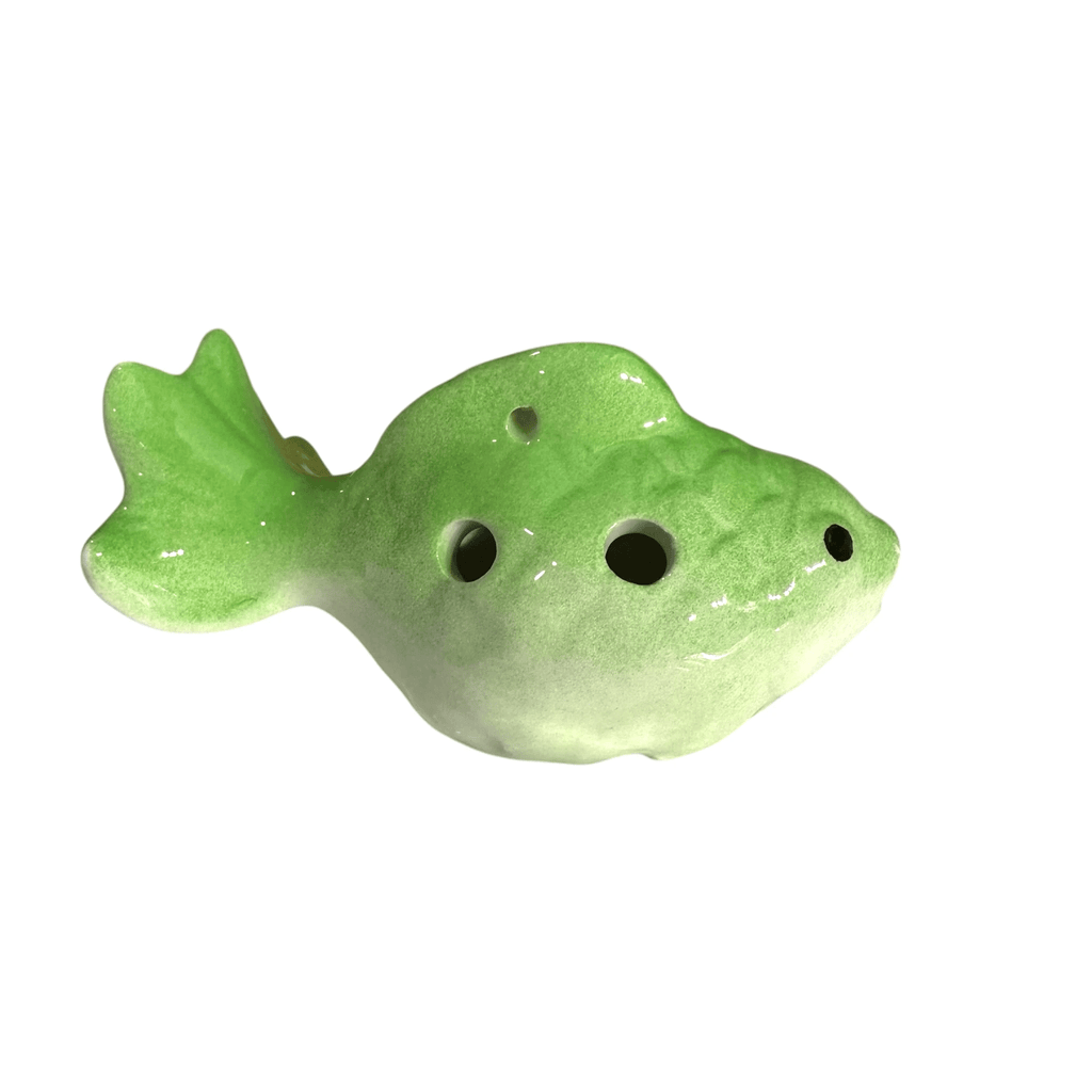 Ceramic Goldfish Ocarina Ocean Green by Music Frog Co
