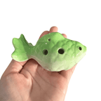 Ceramic Goldfish Ocarina Ocean Green by Music Frog Co