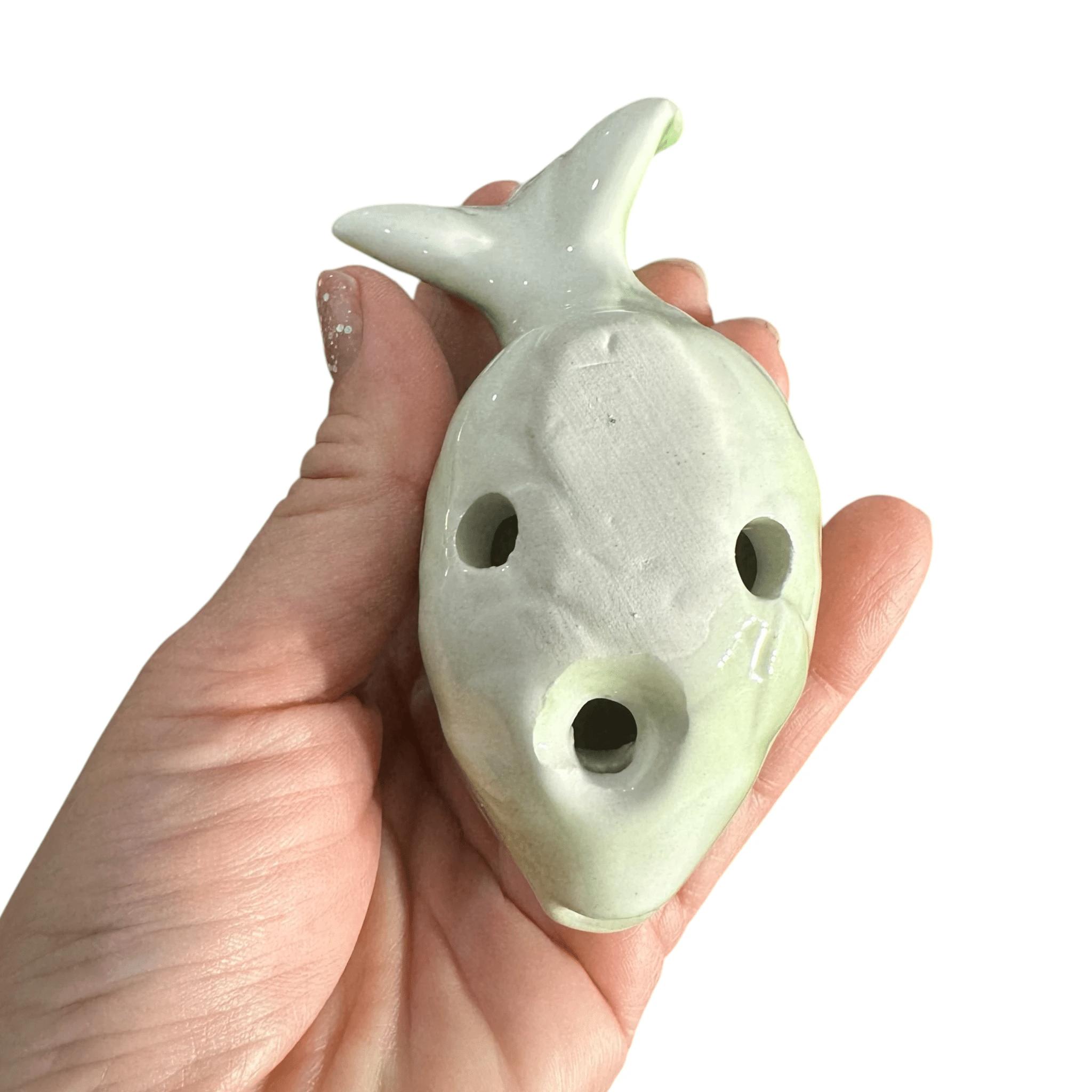 Ceramic Goldfish Ocarina Ocean Green by Music Frog Co