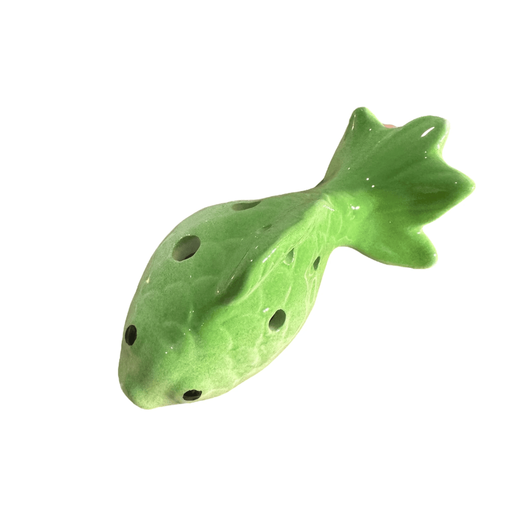 Ceramic Goldfish Ocarina Ocean Green by Music Frog Co