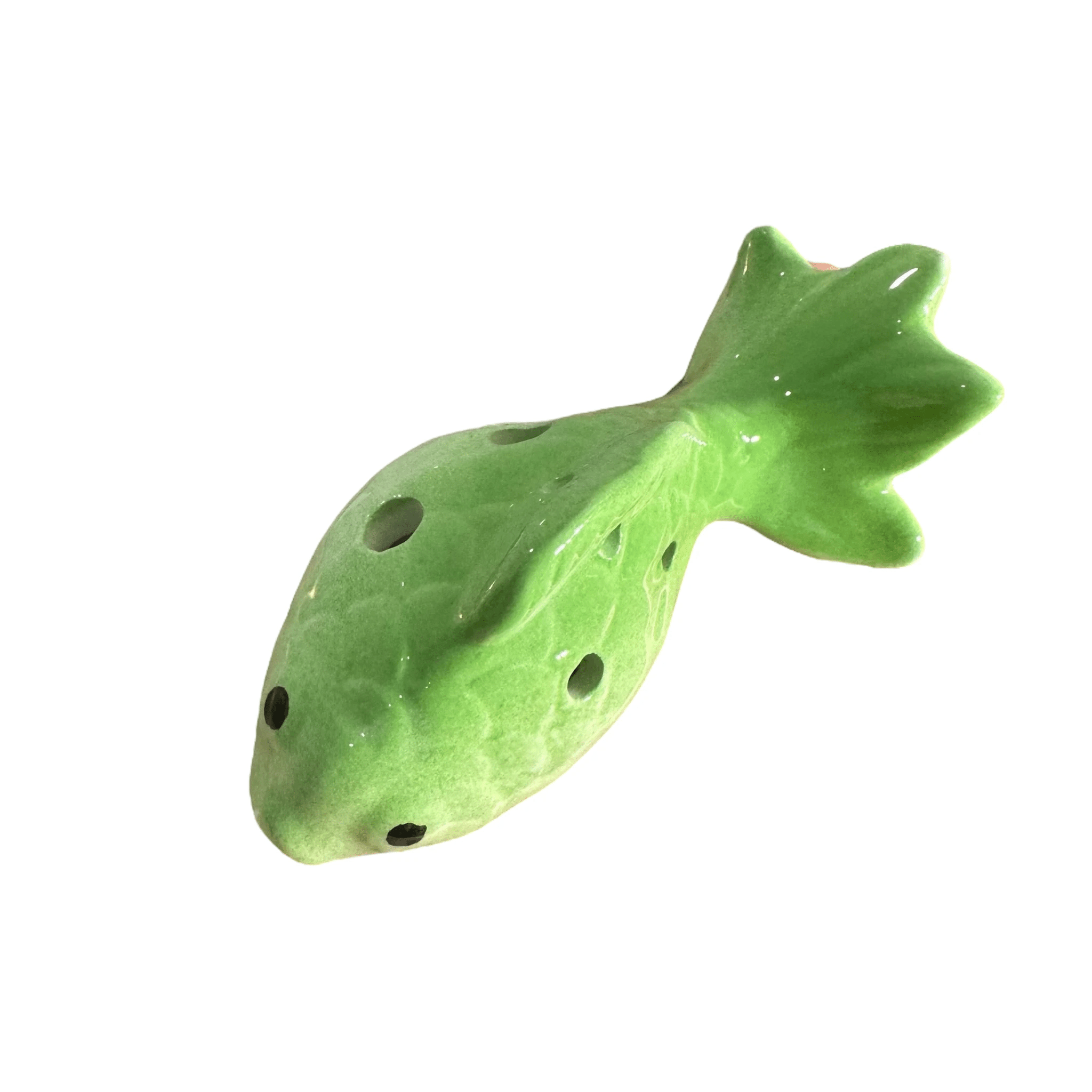 Ceramic Goldfish Ocarina Ocean Green by Music Frog Co