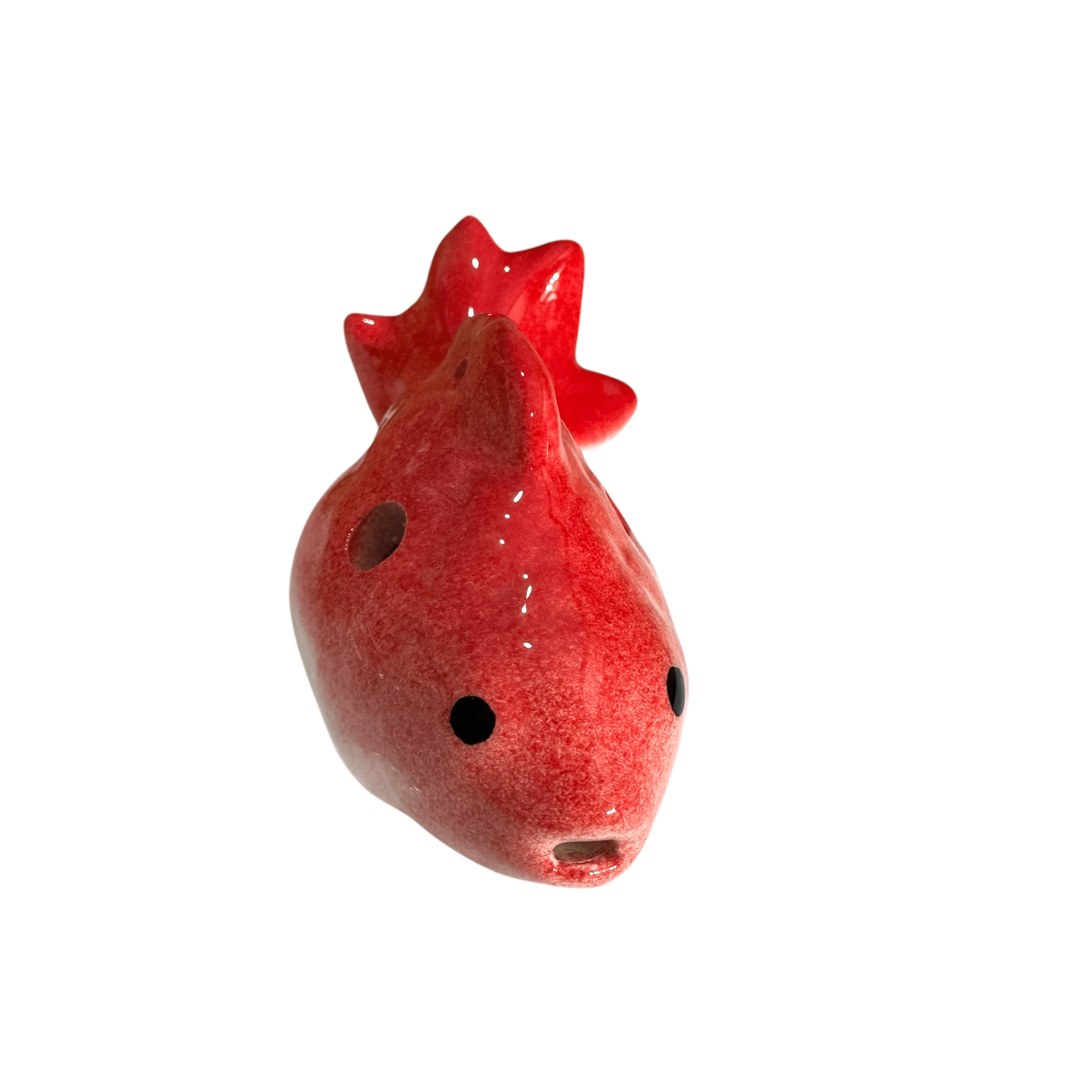 Ceramic Goldfish Ocarina Ocean Red by Music Frog Co
