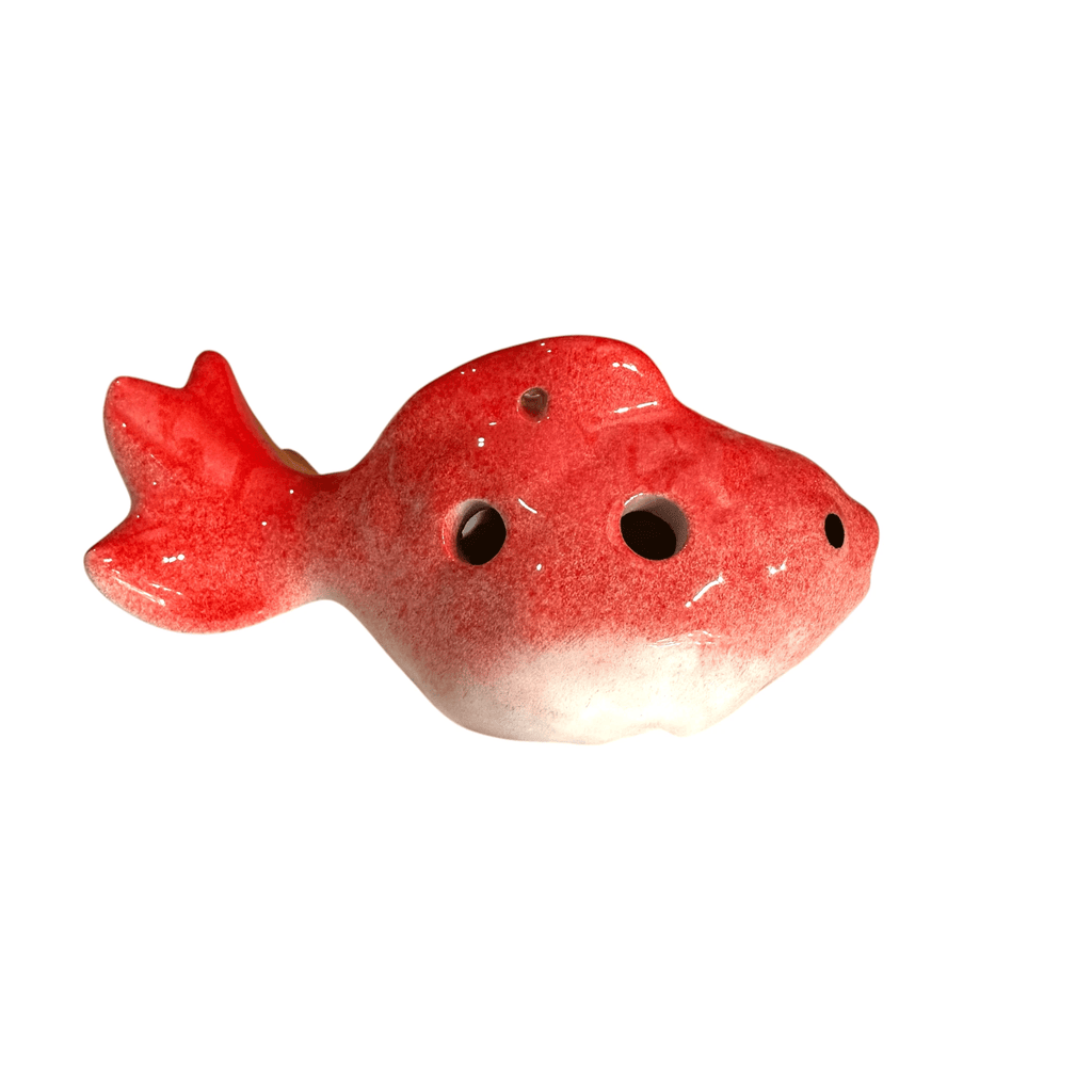 Ceramic Goldfish Ocarina Ocean Red by Music Frog Co