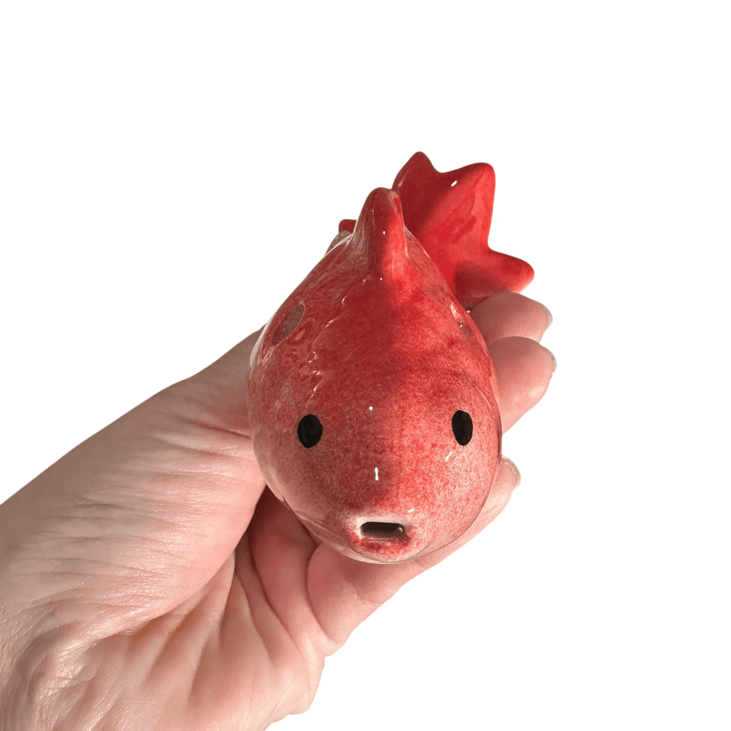 Ceramic Goldfish Ocarina Ocean Red by Music Frog Co