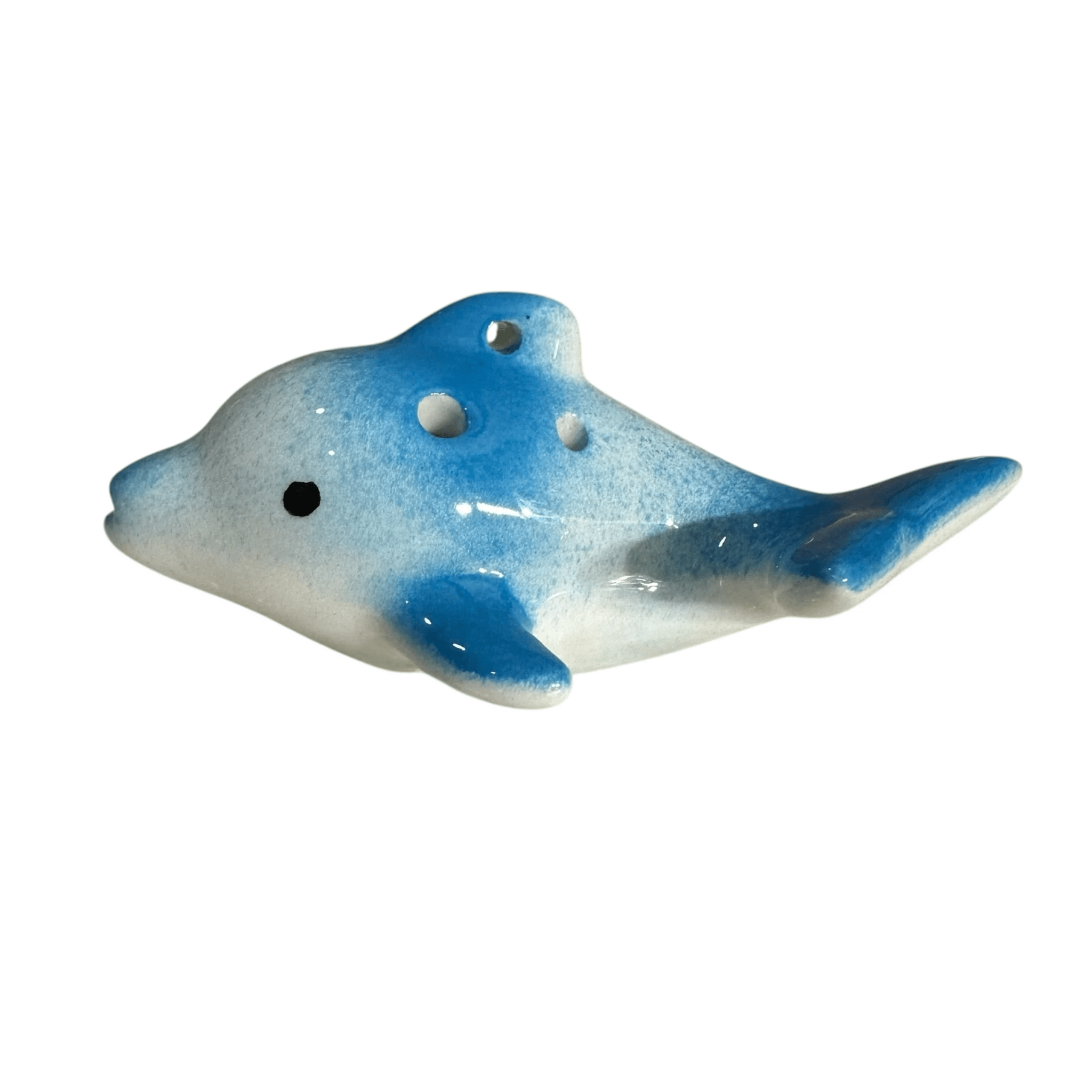 Ceramic Playful Dolphin Ocarina Sky by Music Frog Co