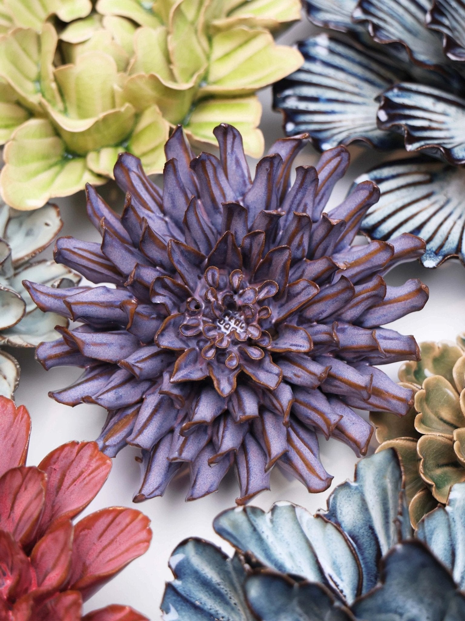 Ceramic Purple Dahlia by Ash & Rose