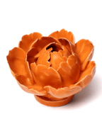 Ceramic Small Orange Peony Flower figurine La Vie Bien Ceramic Small Orange Peony Flower