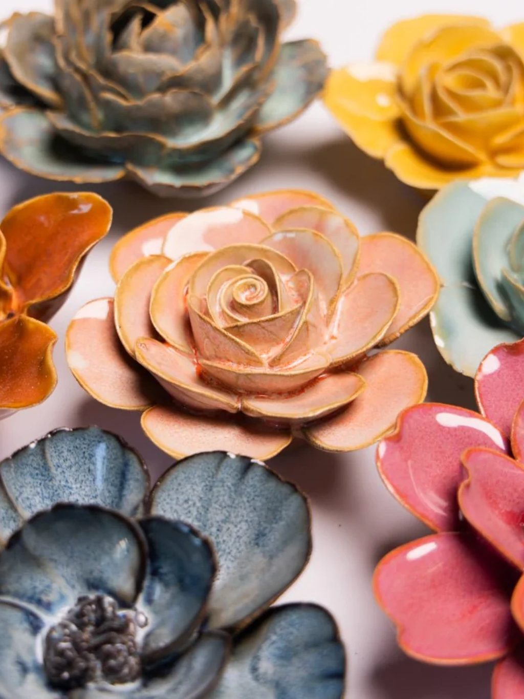 Ceramic Small Pink Ranunculus Flower by Ash & Rose