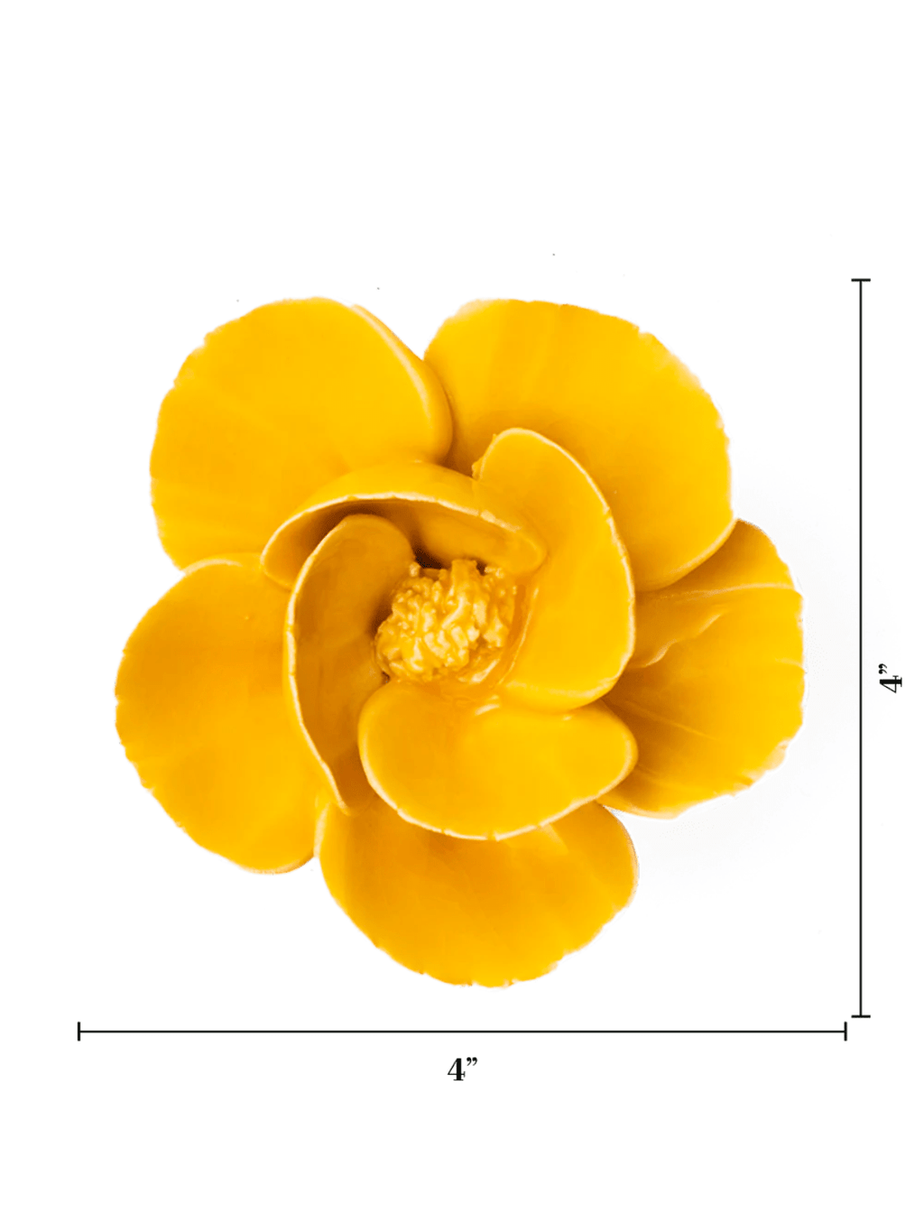 Ceramic Small Yellow Poppy Flower figurine La Vie Bien Ceramic Small Yellow Poppy Flower